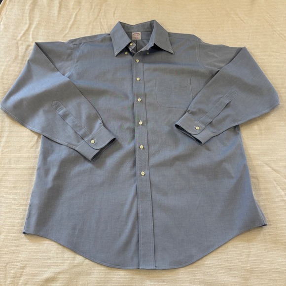 Brooks Brothers Other - Brooks Brothers Non-Iron Cotton Dress Shirt 16.5 34 Traditional Fit Blue Oxford
